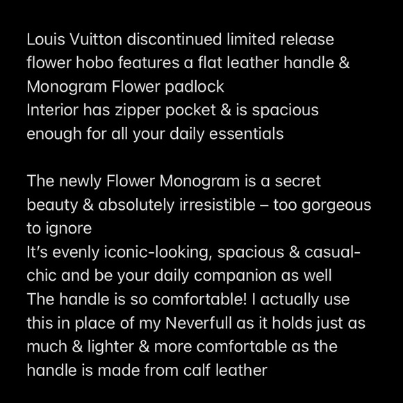 🎈SOLD🎈 LV Discontinued Flower Hobo - Picture 14 of 16